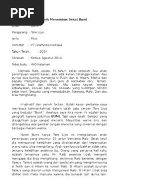 Contoh resensi novel bumi manusia. Resensi Novel Bumi Pdf