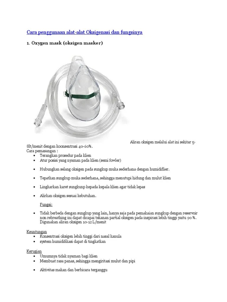 Paling Laju Masker Oksigen Rebreathing Adalah