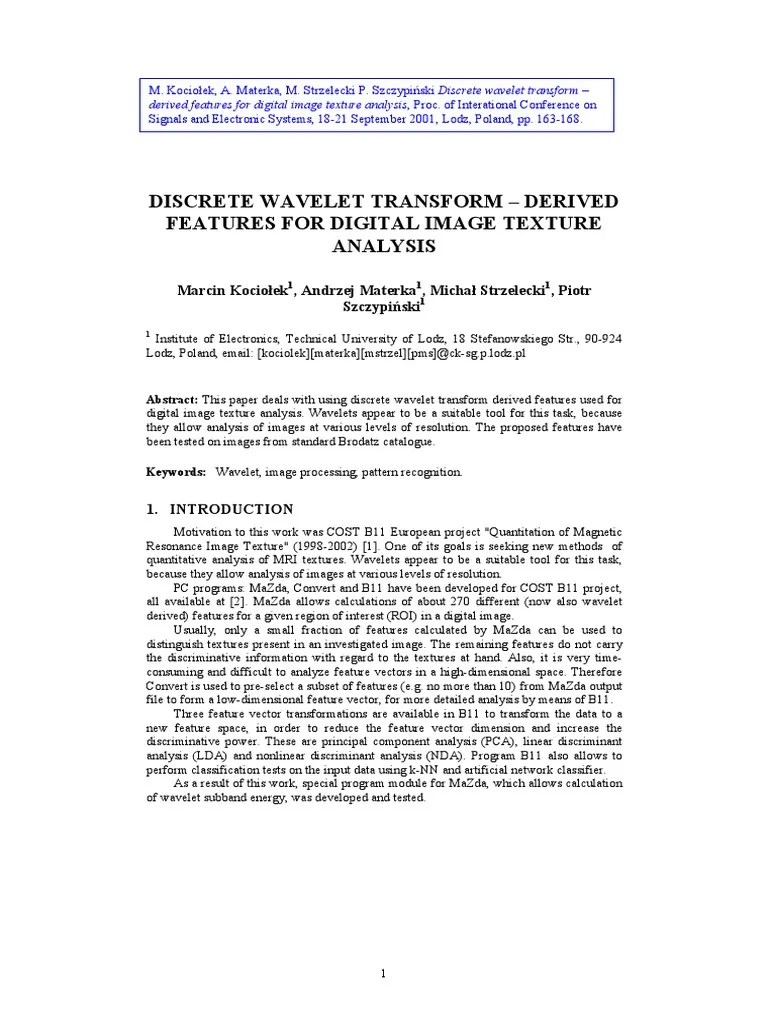 Wavelet Transformation | PDF | Wavelet | Algorithms