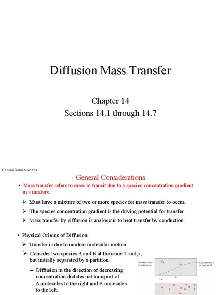 Diffusion Mass Transfer | PDF | Diffusion | Flux