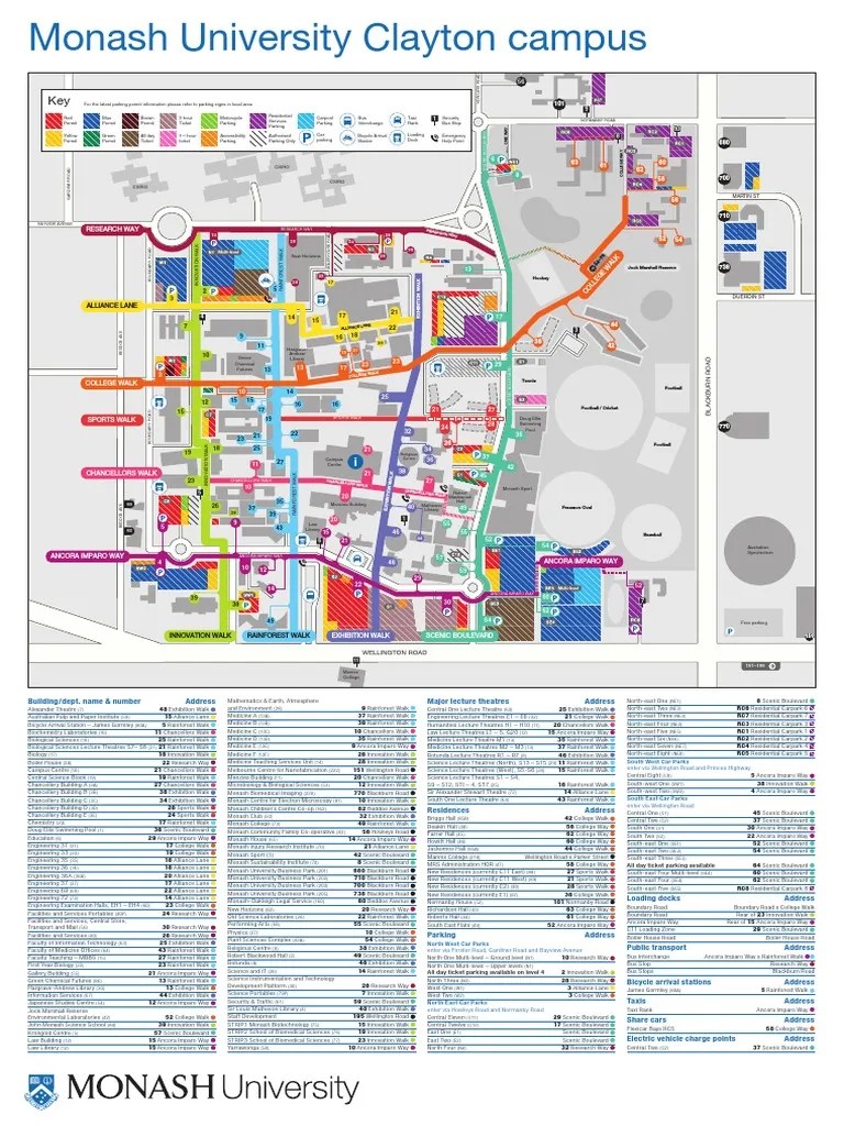 Monash University Clayton Campus Map PDF 1