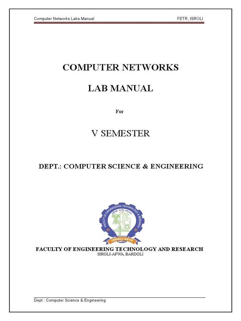 Computer Networks Lab Manual: V Semester | PDF | Cryptography | Key ...
