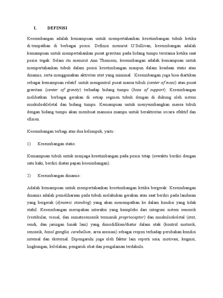 Fisiologi Keseimbangan | PDF