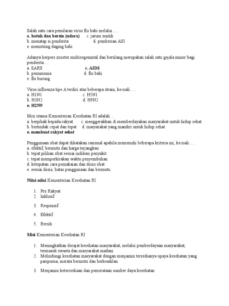 Demikian contoh soal tes kompetensi bidang tkb formasi tenaga kesehatan cpns sebagai bahan pembelajaran untuk anda dalam menghadapi ujian . 14 Contoh Soal Tkb Kesehatan Kumpulan Contoh Soal