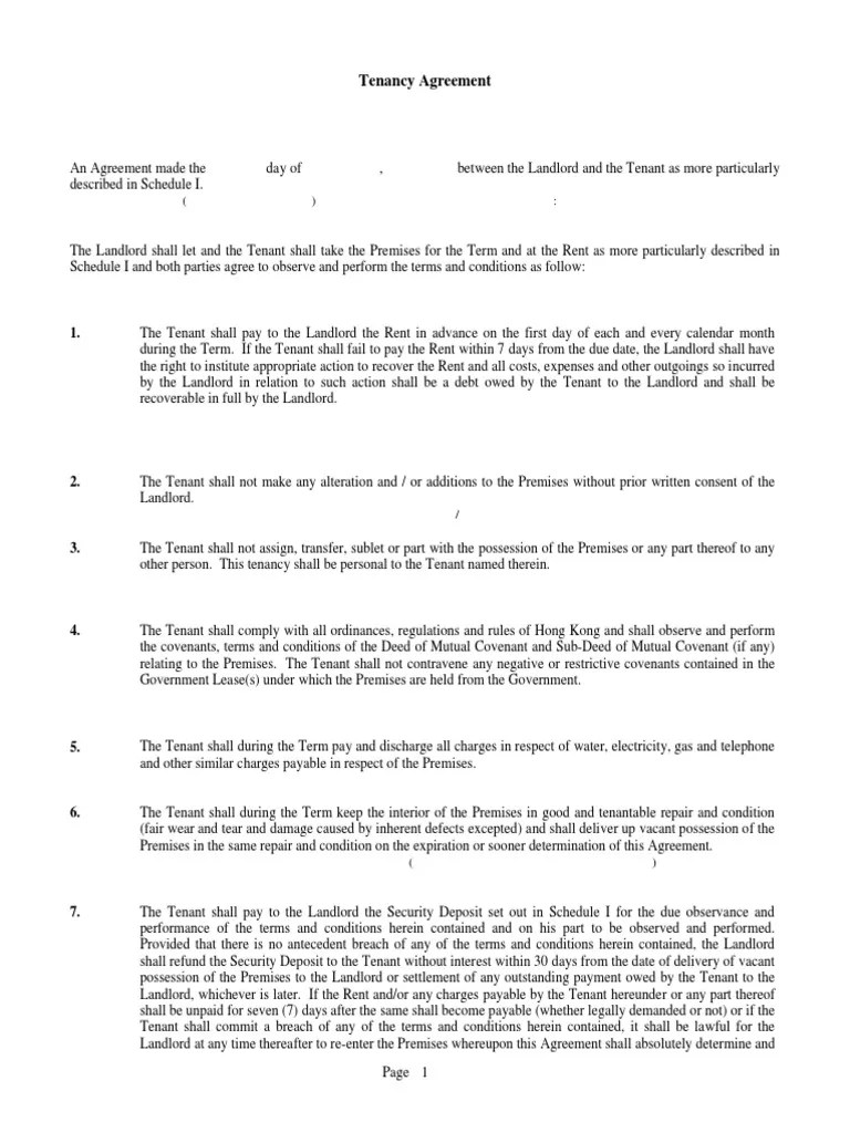 Tenancy Agreement | PDF | Leasehold Estate | Landlord