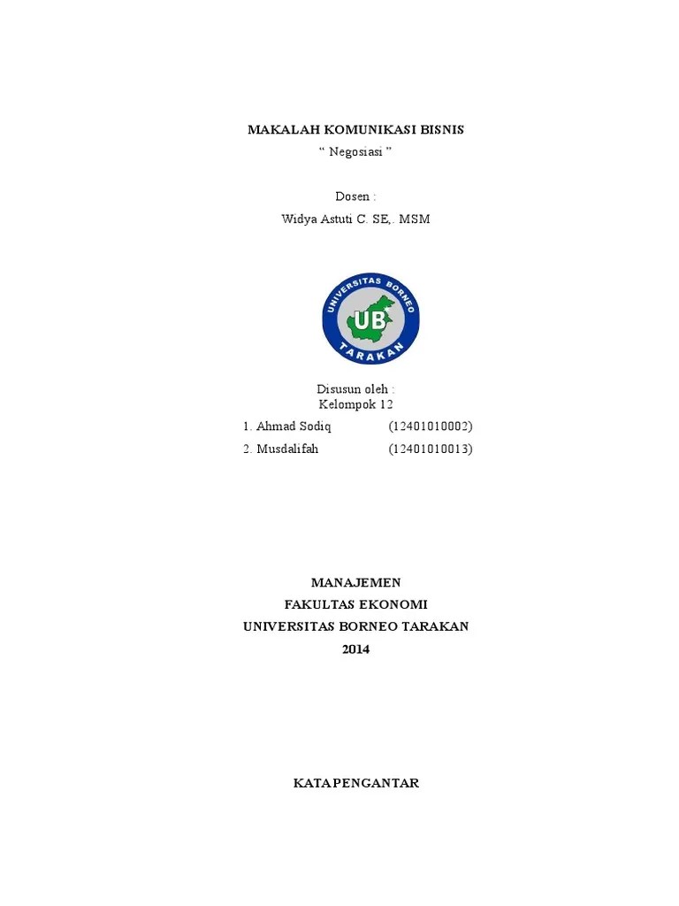 Makalah Teknik Negosiasi Bisnis Kel 4 