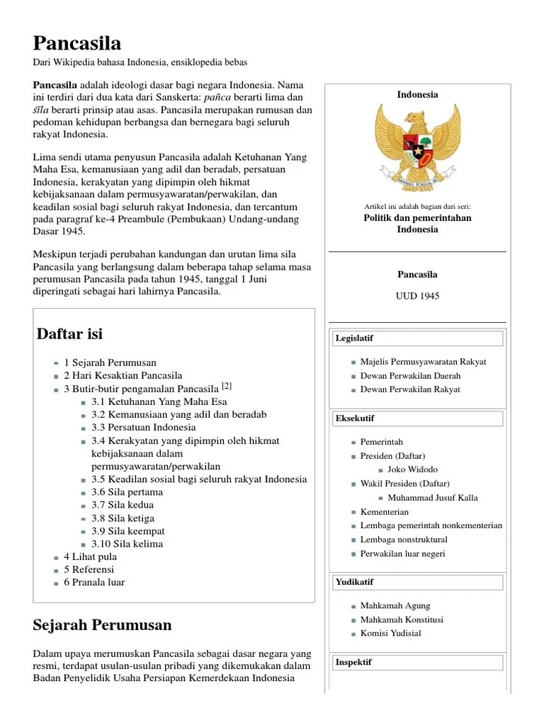 Tokoh yang terlibat dalam perumusan pancasila. Pancasila Wikipedia Bahasa Indonesia Ensiklopedia Bebas Pdf
