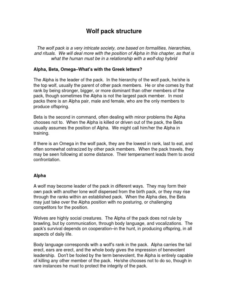 WolfPack Structure | Download Free PDF | Pack (Canine) | Gray Wolf