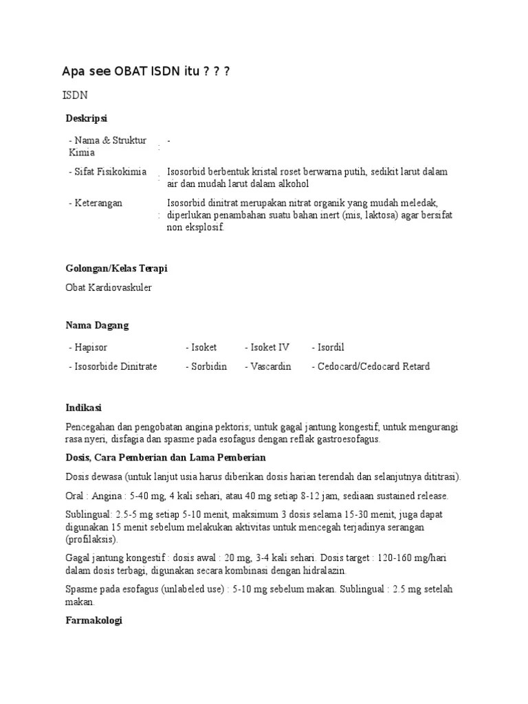 Apa See Obat Isdn Itu | PDF