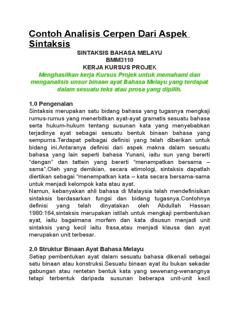 Struktur Cerpen Dan Contoh