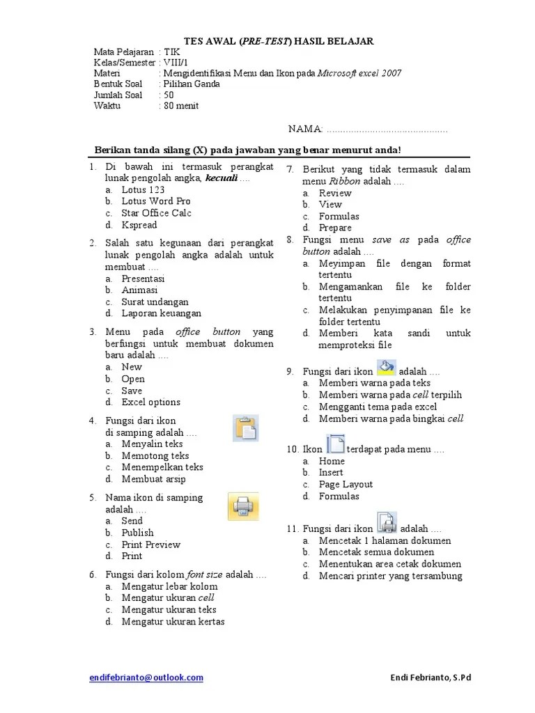 Maybe you would like to learn more about one of these? Soal Soal Tik Tentang Microsoft Excel Materi Fungsi Jawabanku Id