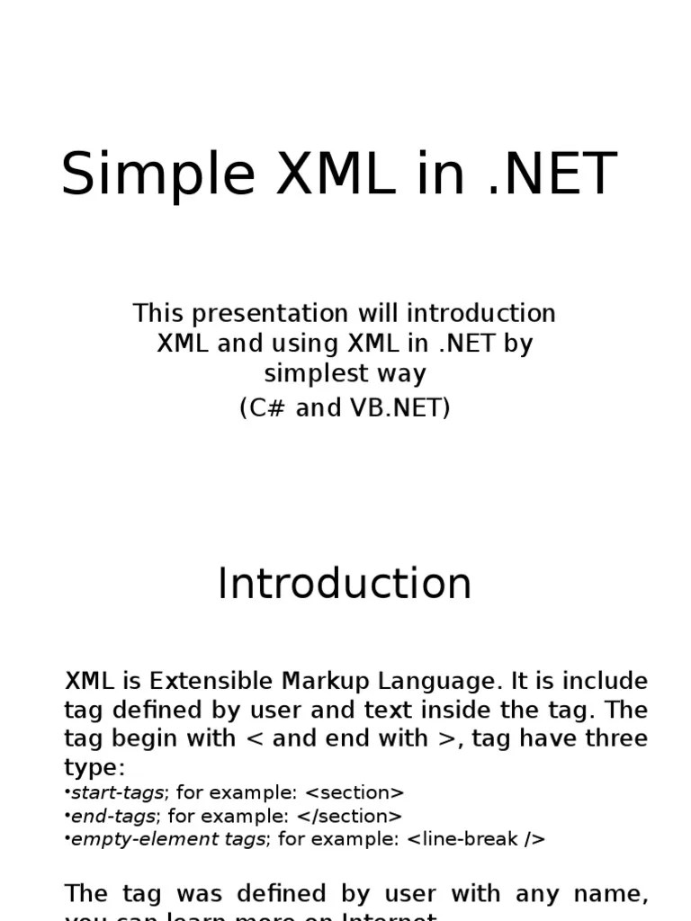 Simple XML In | PDF | Xml | Markup Language