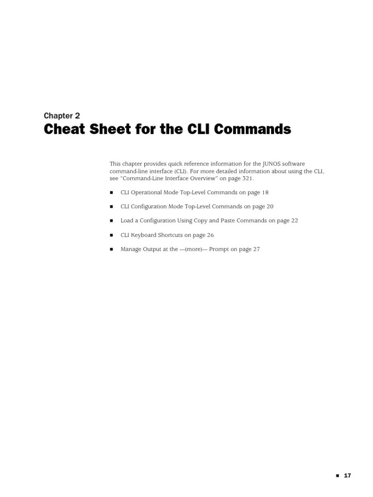 A Quick Reference To JUNOS CLI Commands | PDF | Command Line Interface ...