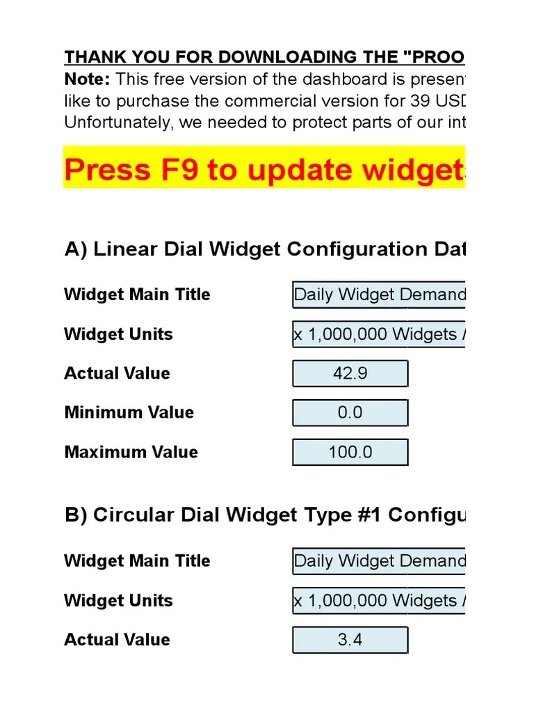 Excel Dashboard Widgets | PDF | Microsoft Excel | Graphical User Interfaces