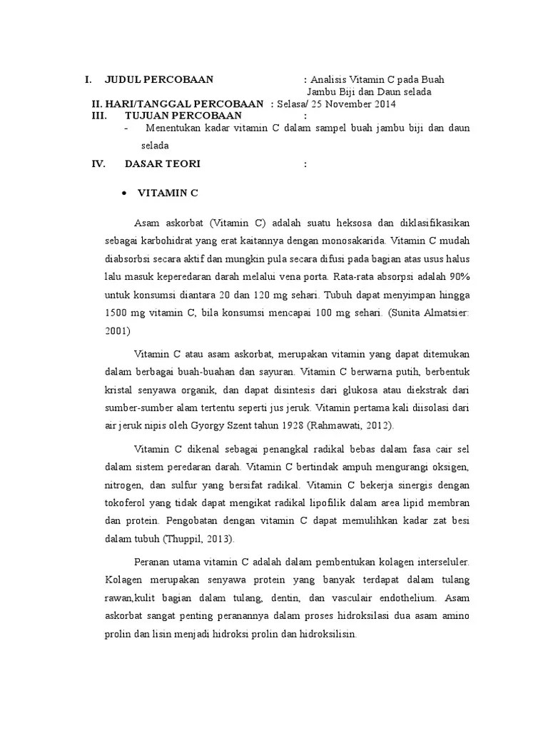 Analisis Vitamin C | PDF