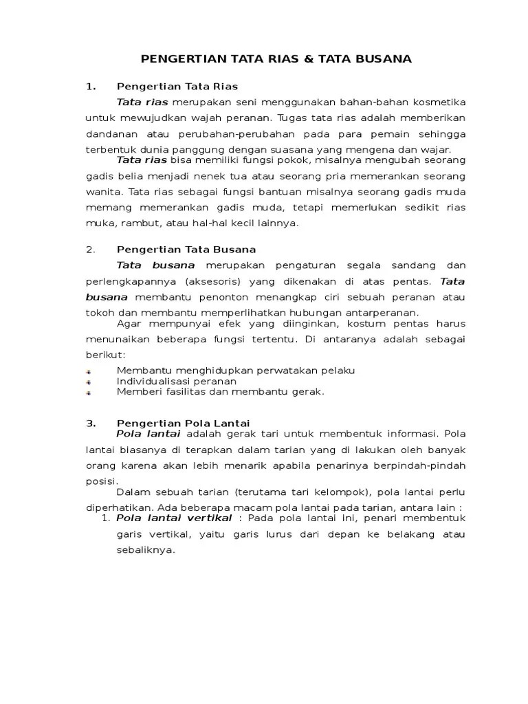 Tata Rias &amp; Tata Busana | PDF