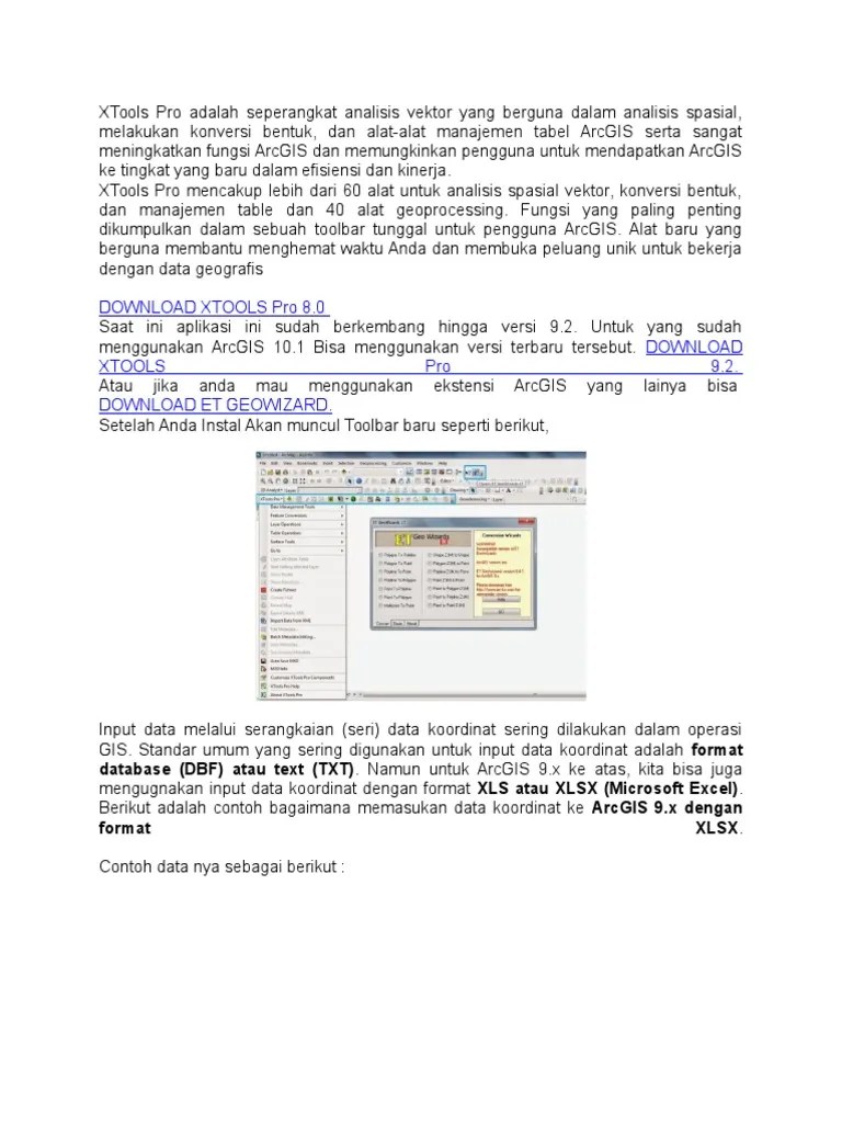Cara Masukan Data Exel Menggunakan XTool ArcGis | PDF