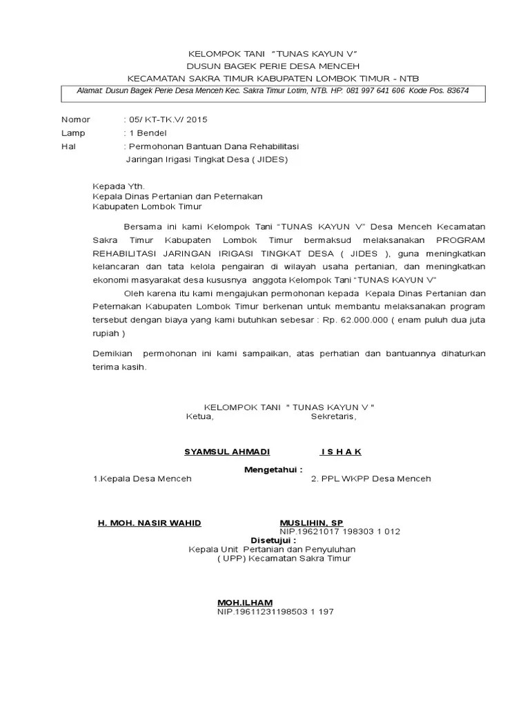 Contoh Proposal Bantuan Pertanian Pdfcoffee 