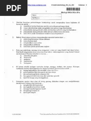 soal uas tematik kelas 1 tema 7 soal kurikulum 2013 revisi terbaru tahun 2016 pendidikan kurikulum kutipan. Soal Biologi Smp Wordpresscom