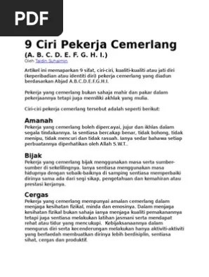 Selain bimbingan serta panduan daripada guru, pelajar juga boleh melakukan latihan tambahan dengan merujuk contoh. 9 Ciri Pekerja Cemerlang Pdf