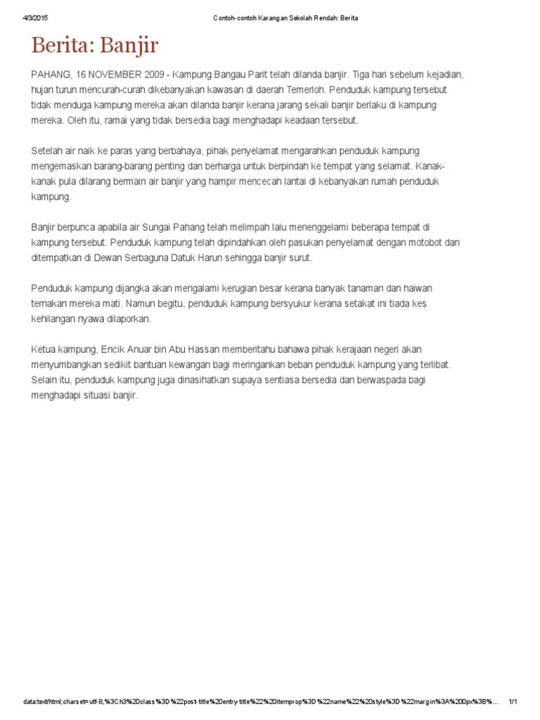 Contoh Cerita Pendek Tentang Banjir – Dengan