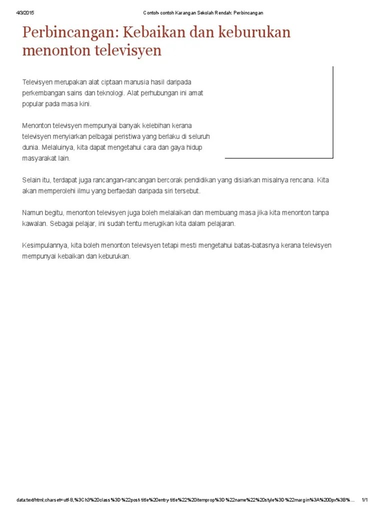 Karangan kebaikan perkembangan sains dan teknologi . Contoh Contoh Karangan Sekolah Rendah Perbincangan Kebaikan Dan Keburukan Menonton Televisyen Pdf