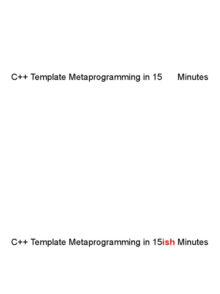 Template Metaprogramming | PDF | C++ | Models Of Computation