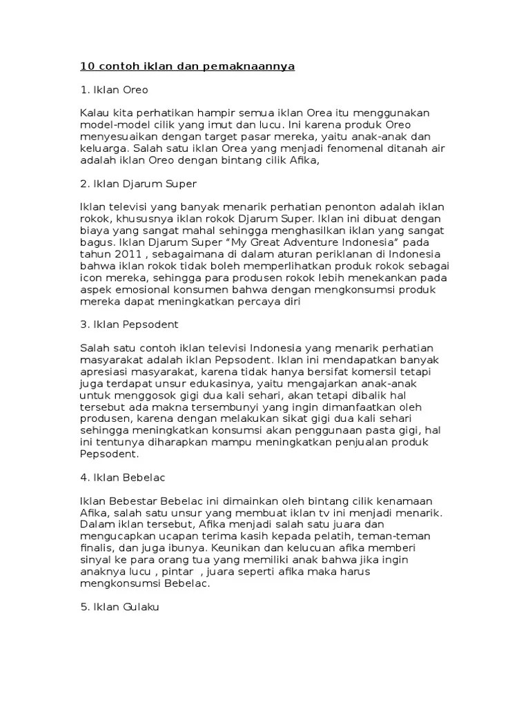 Then why don't you get both at the same . 10 Contoh Iklan Dan Pemaknaannya Pdf