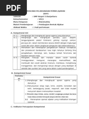 Silahkan miliki secara gratis format lengkap dari rpp matematika smp kelas 8 kurikulum 2013 revisi 2017 format doc. Rpp Matematika Smp Kelas 8 Kurikulum 2013 Pdf
