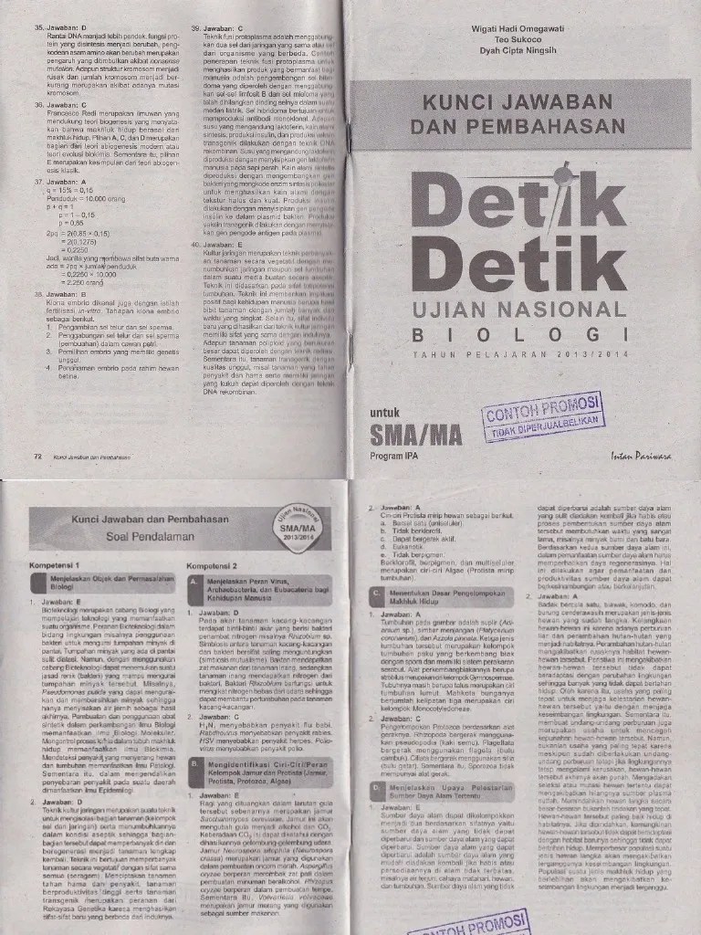 Ujian nasional tahun 2019 ini menggunakan moda unbk ujian nasional berbasis . Pembahasan Buku Detik Detik Un Biologi Untuk Program Ipa Pdf