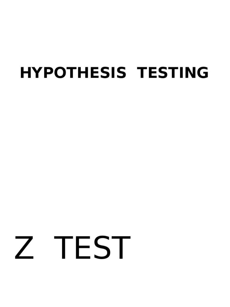 Z Test | PDF | Statistical Hypothesis Testing | Statistical Significance