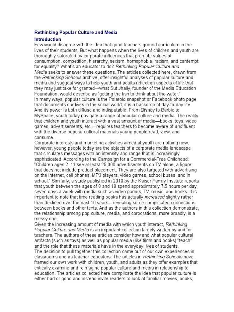 Rethinking Popular Culture And Media | PDF | Popular Culture | Advertising