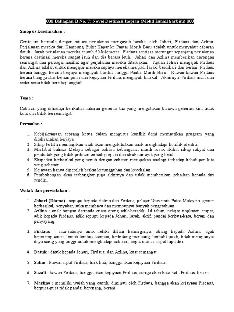 Sinopsis Meniti Impian Bab 1 / Novel Destinasi Impian Sinopsis Youtube