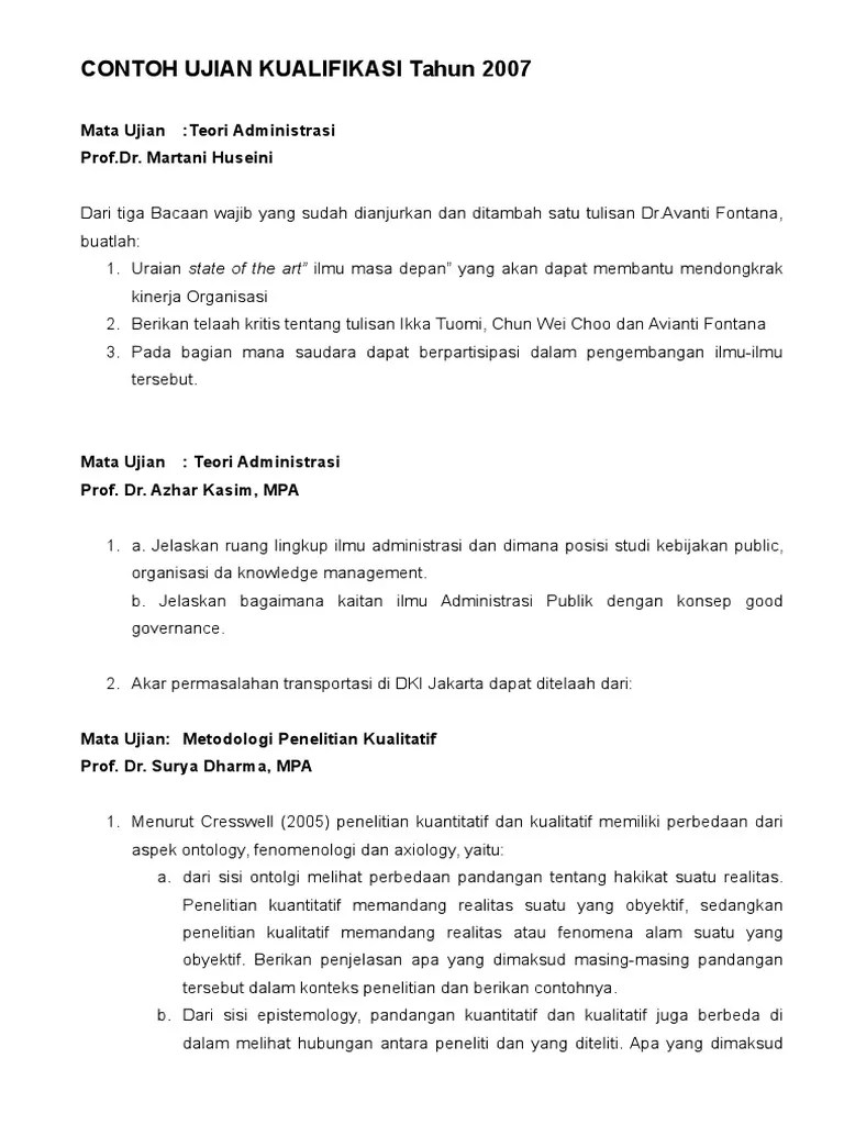 Contoh Soal Ujian Kualifikasi | PDF