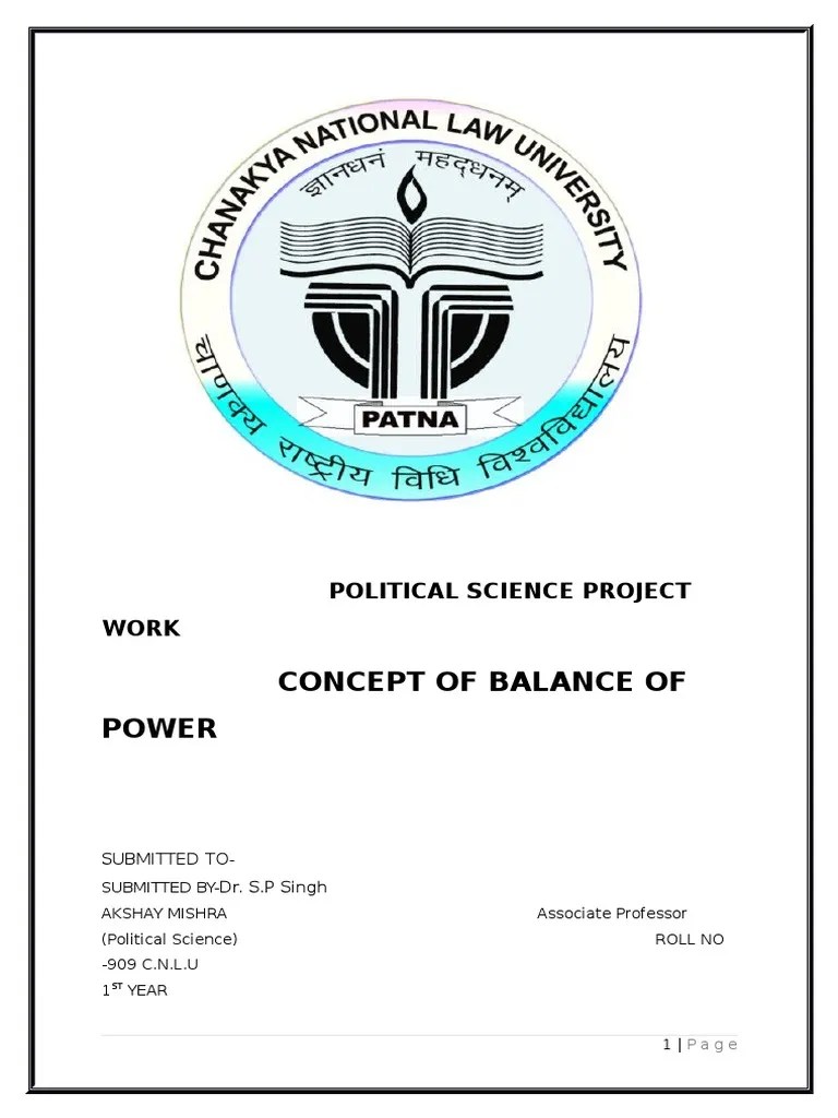 Balance Of Power Project | PDF | International Relations | International Security