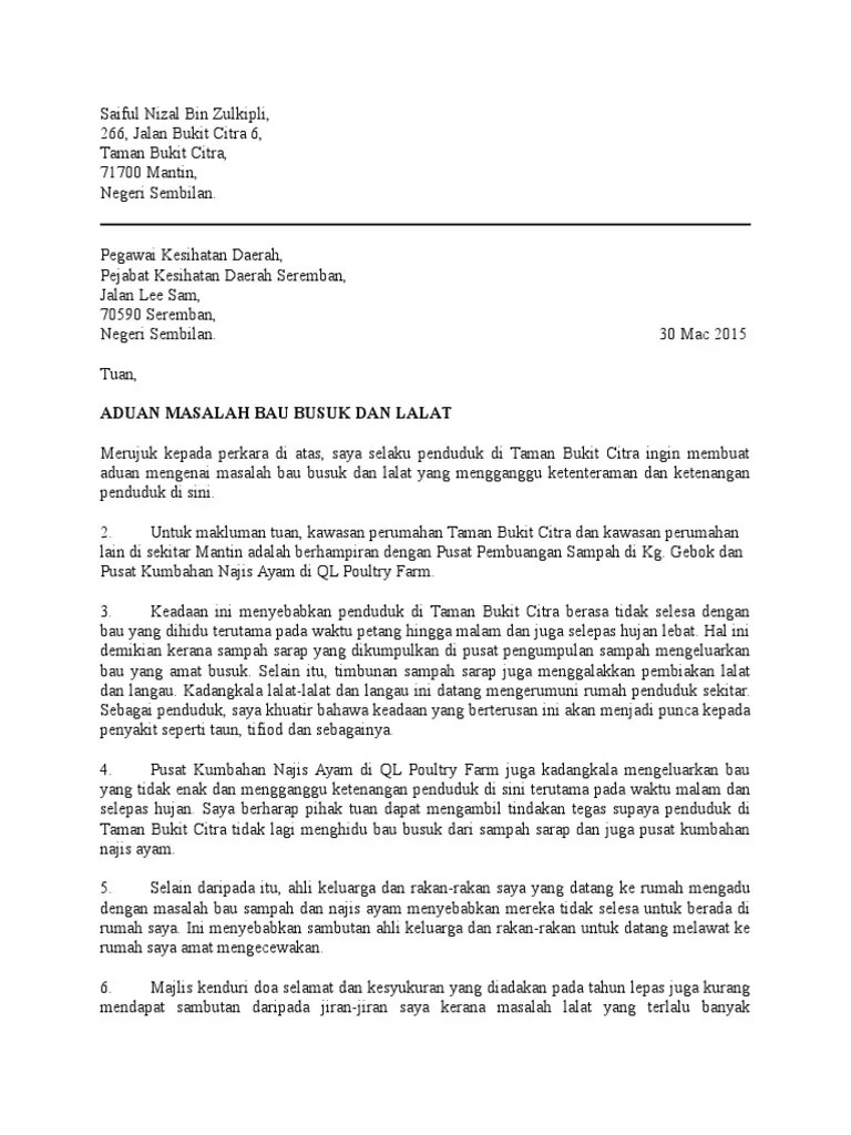 Contoh surat permohonan bantuan kewangan . Contoh Surat Laporan Kemudahan Kg Setiap Tahun Romeoqwex