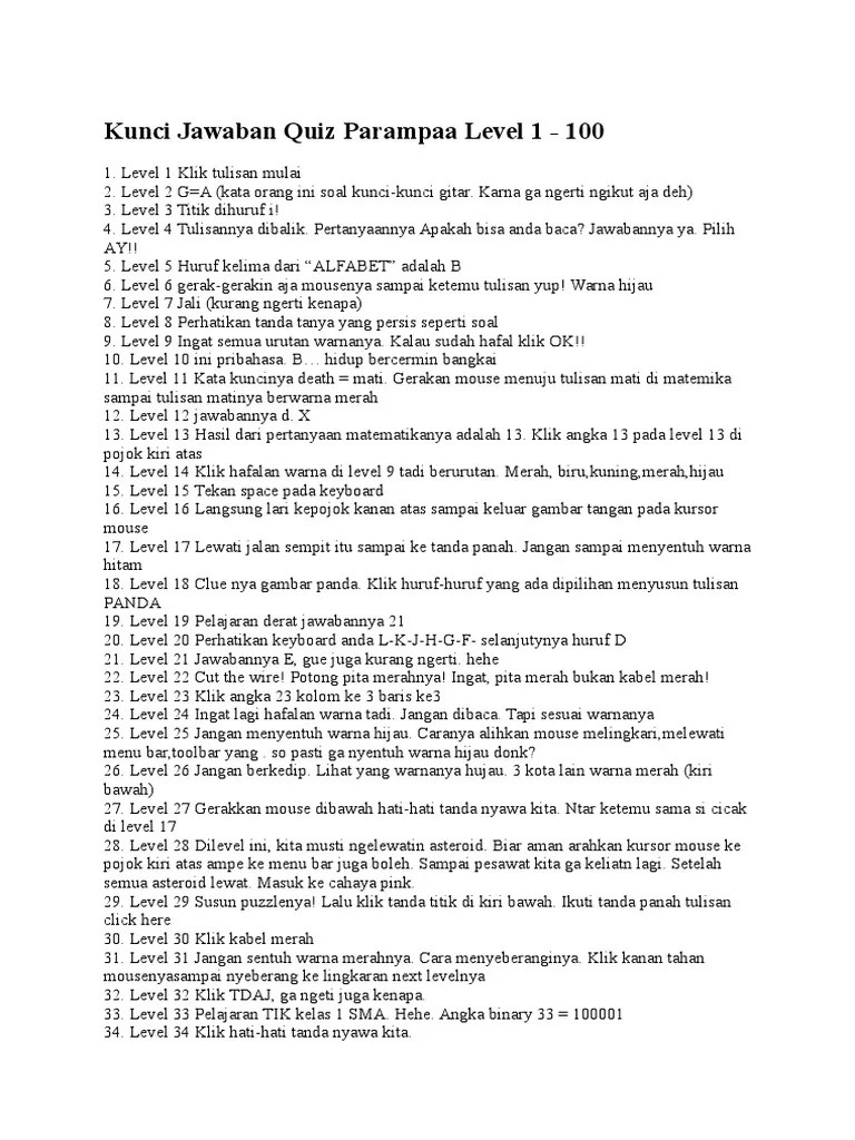 Maybe you would like to learn more about one of these? Kunci Jawaban Quiz Parampaa Pdf