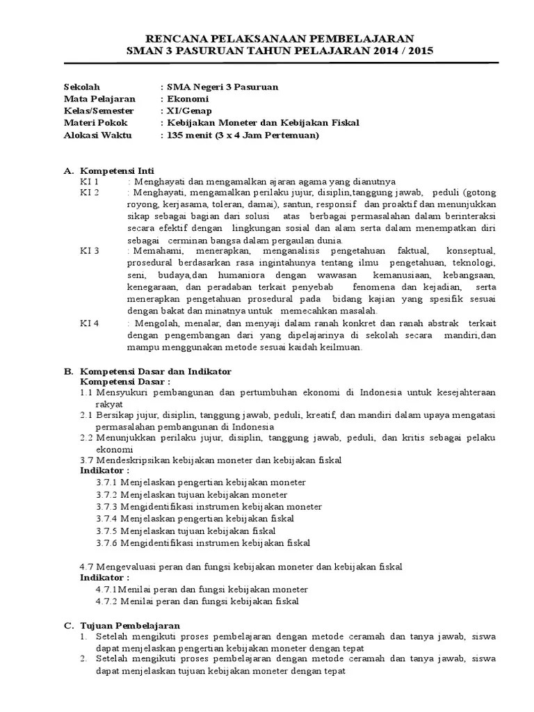 Contoh Soal Pilihan Ganda Kebijakan Moneter Dan Fiskal Beserta Jawabannya