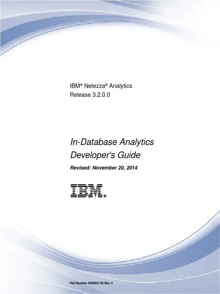 IBM Netezza In-Database Analytics Developers Guide-3.2.0.0 | PDF | Time ...