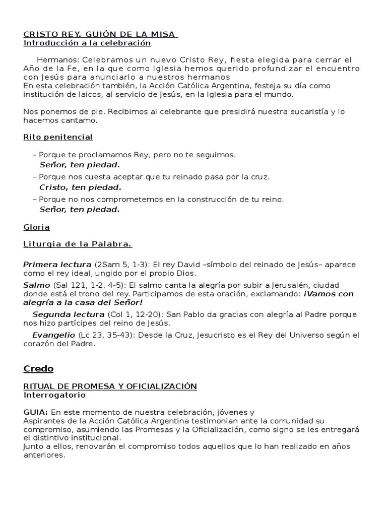 Cristo Rey Del Universo... | PDF | Eucaristía | Misa (liturgia)