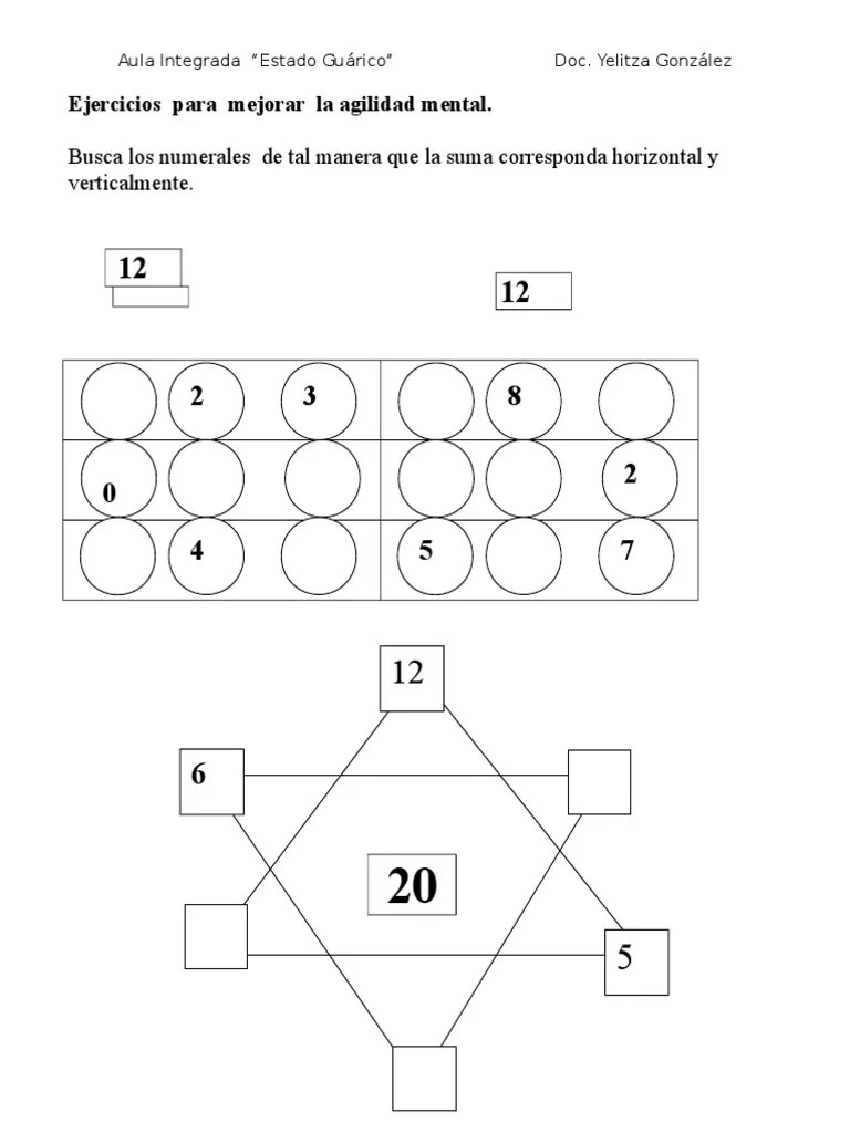 Ejercicios De Habilidad Mental Pdf / Juegos Y Ejercicios Para Personas Con Alzheimer Demencias Lewy