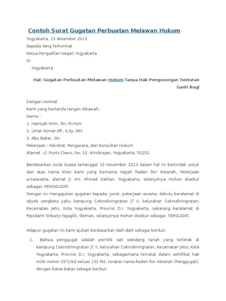 Contoh Surat Gugatan Sengketa Tanah Warisan Nusagates 