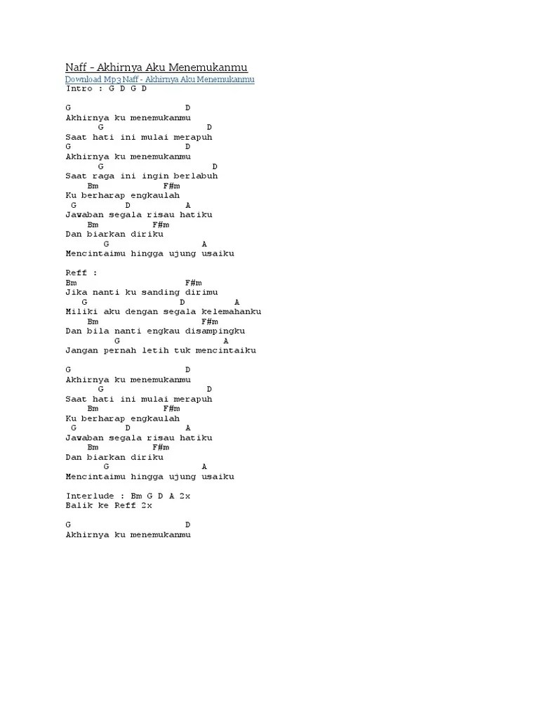Download lagu terbaru 2019 mudah, . Chord Gitar Naff Pdf