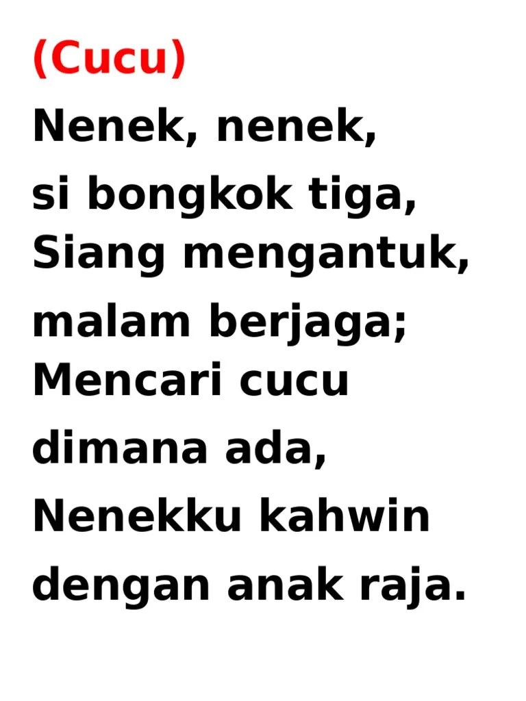 Lirik Lagu Nenek Si Bongkok 3 | PDF
