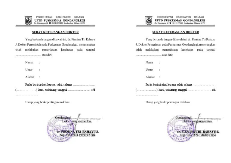 Pengobatan, rehabilitasi medik, serta pelayanan kesehatan lainnya seperti permintaan surat keterangan sehat dan surat keterangan bebas narkoba. Lihat Surat Dokter Puskesmas Malang Paling Baru Paling Lengkap Paling Update Paling Bagus Buka Contoh Surat Terlengkap