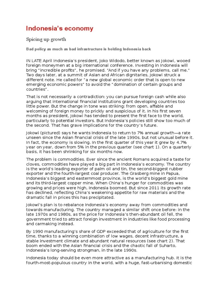Indonesia's Economy: Spicing Up Growth | PDF | Indonesia | 1997 Asian ...