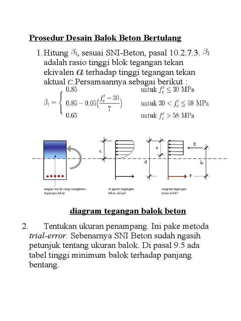 Prosedur Desain Balok Beton Bertulang | PDF
