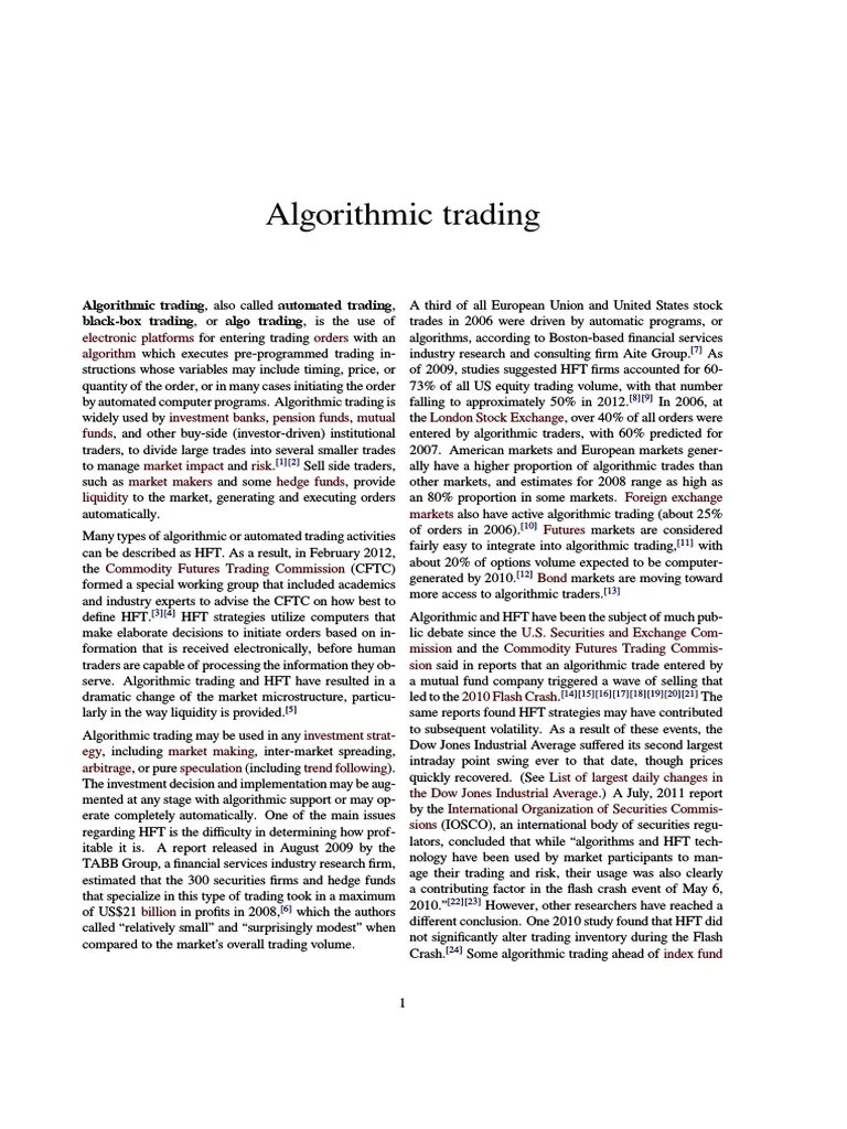 Algorithmic Trading | PDF | Algorithmic Trading | High Frequency Trading