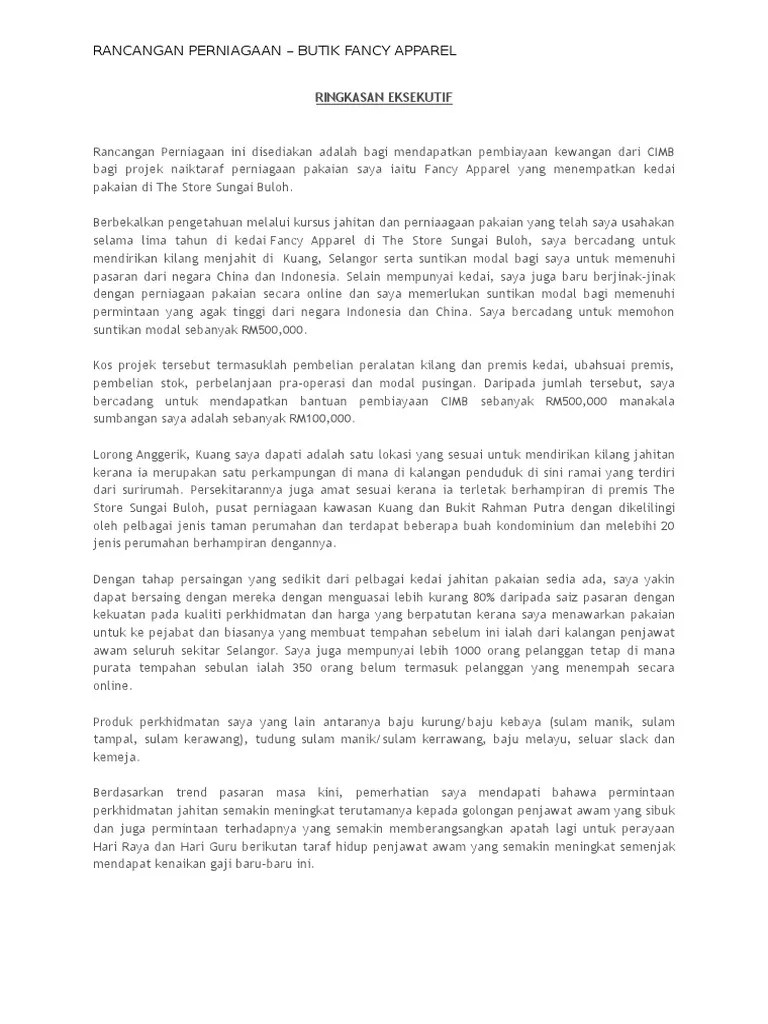 Baca versi flipbook dari omg 6 bm tg 1. Contoh Kertas Kerja Rancangan Perniagaan Butik Pakaian Bronsoncxt
