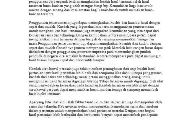 Contoh karangan kepentingan sektor pertanian. Karangan Kepentingan Sains Dan Teknologi Kepada Manusia Otosection